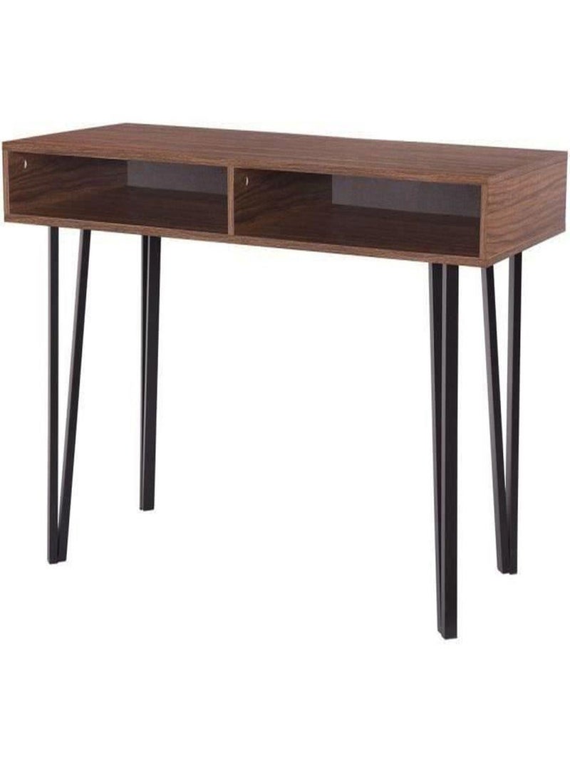 Bureau LOFTY - MDF - Noyer - Pieds en métal noir - - AUCUNE Noir Noir - Kiabi