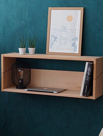 Bureau mural suspendu en hêtre naturel ARMAND