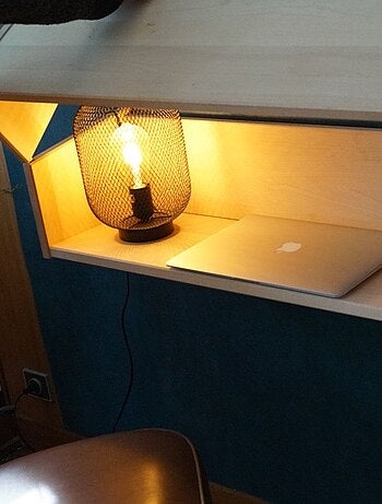 Bureau mural suspendu en hêtre naturel ARMAND