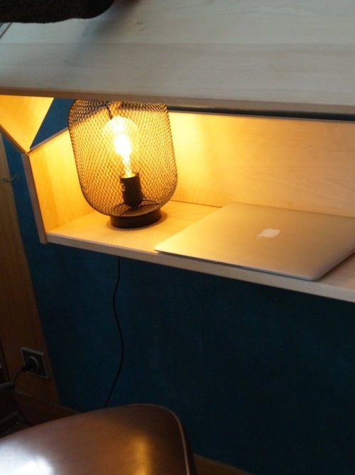 Bureau mural suspendu en hêtre naturel  ARMAND - Kiabi