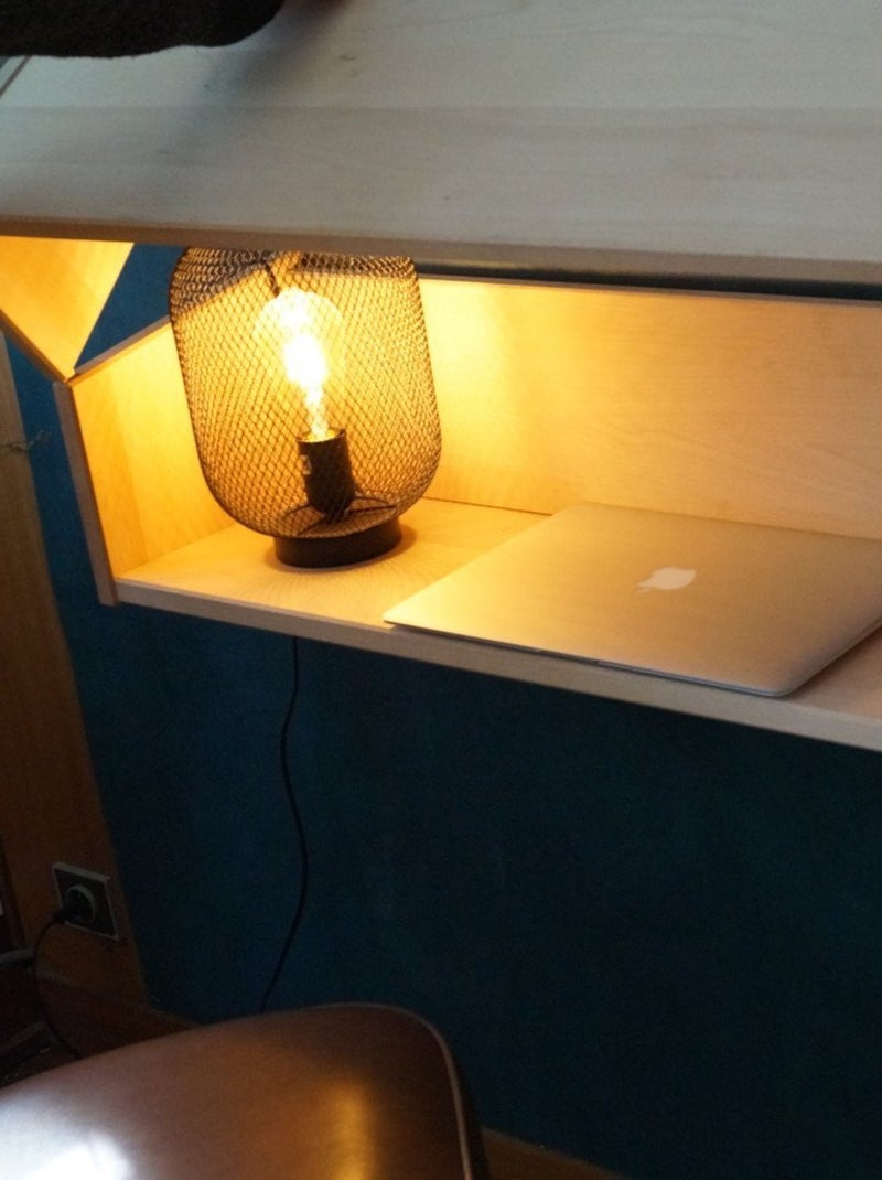Bureau mural suspendu en hêtre naturel  ARMAND Bois naturel - Kiabi