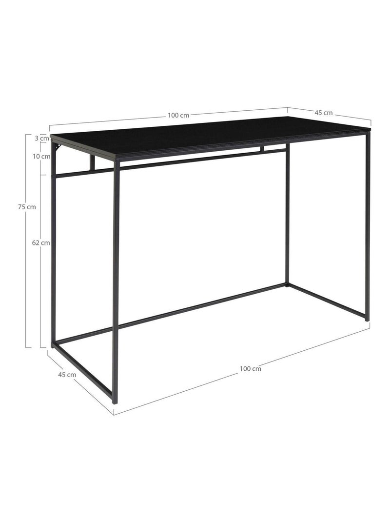 Bureau noir avec cadre noir 100 x 45 x 75 cm - House Nordic Noir mat - Kiabi