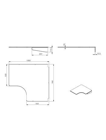 Bureau optionnel effet bois pour mezzanine COLETTE