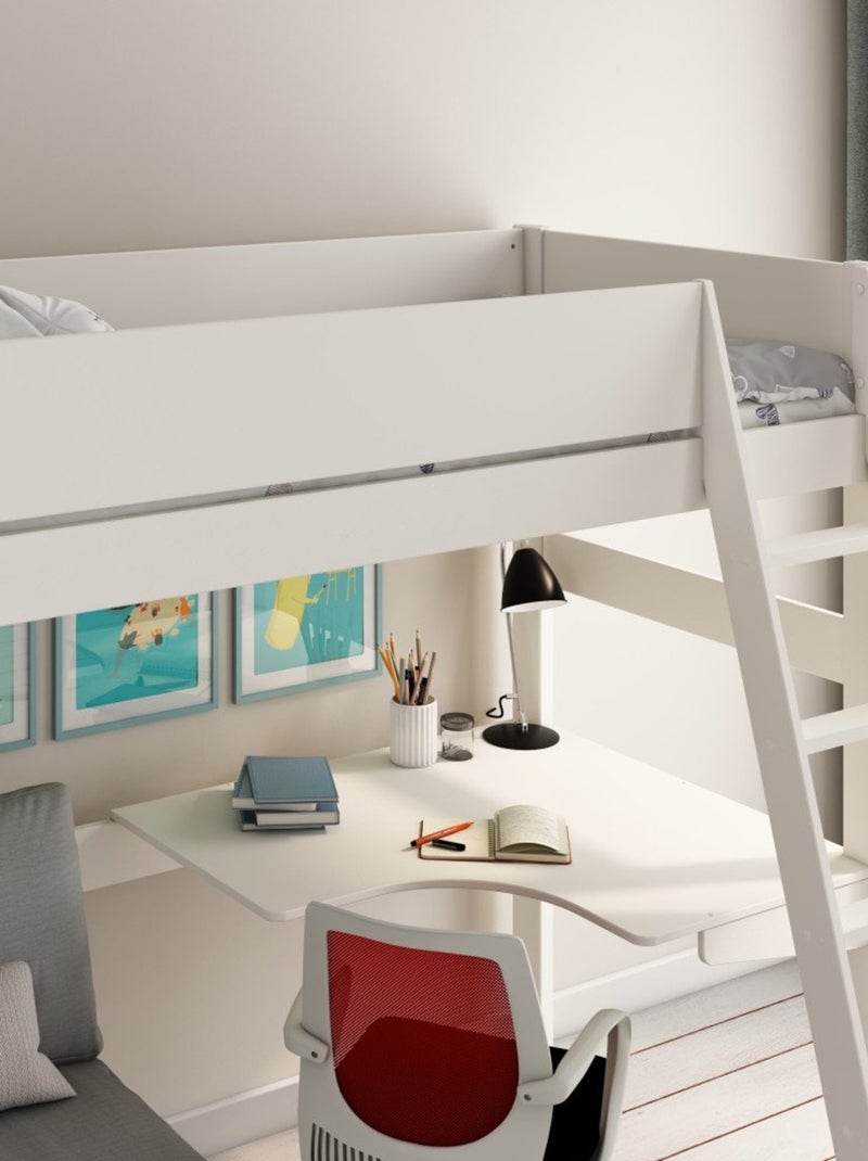 Bureau optionnel effet bois pour mezzanine COLETTE Blanc - Kiabi