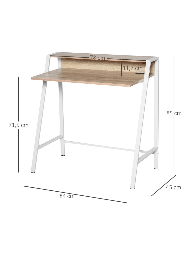 Bureau secrétaire néo-rétro avec étagère Beige - Kiabi