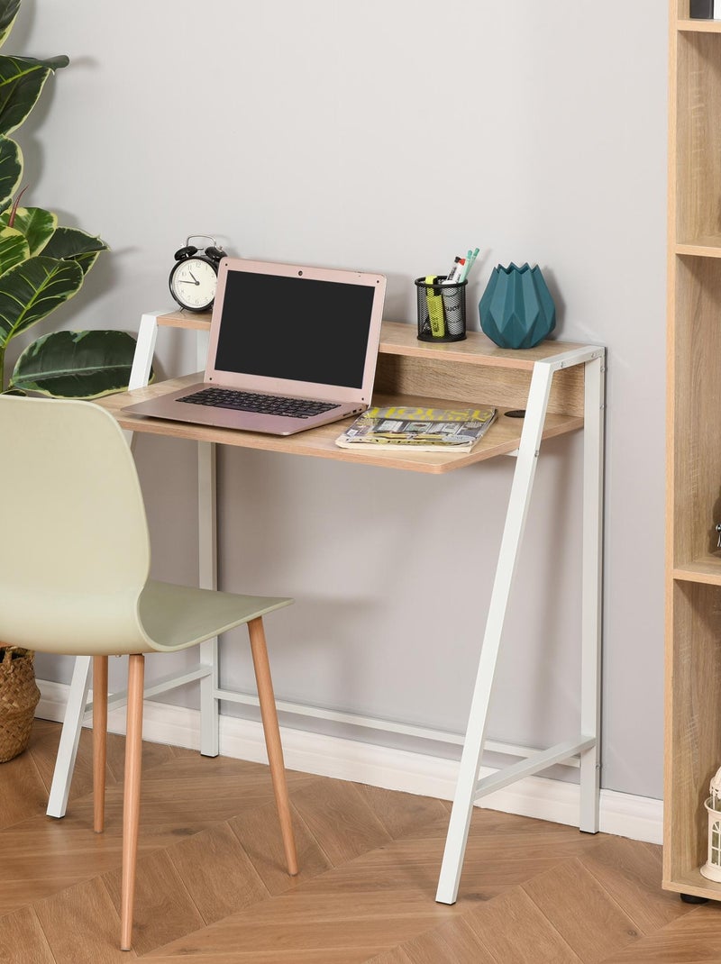 Bureau secrétaire néo-rétro avec étagère Beige - Kiabi