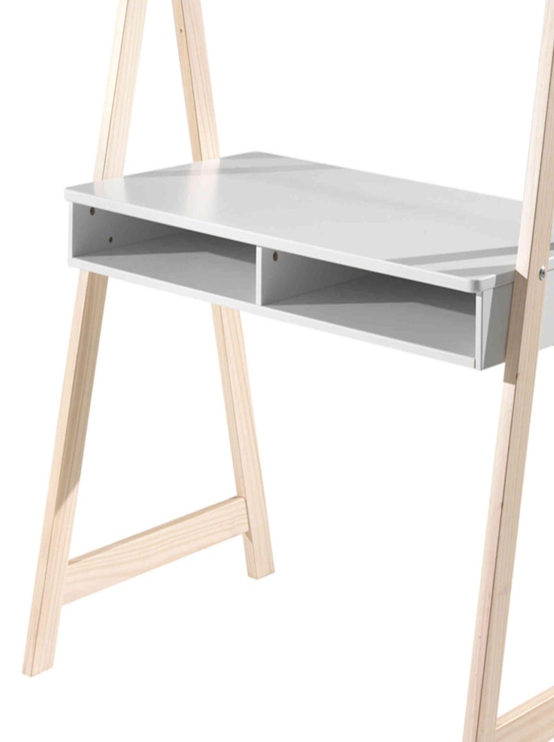 Bureau tipi 2 niches en bois Blanc - Kiabi