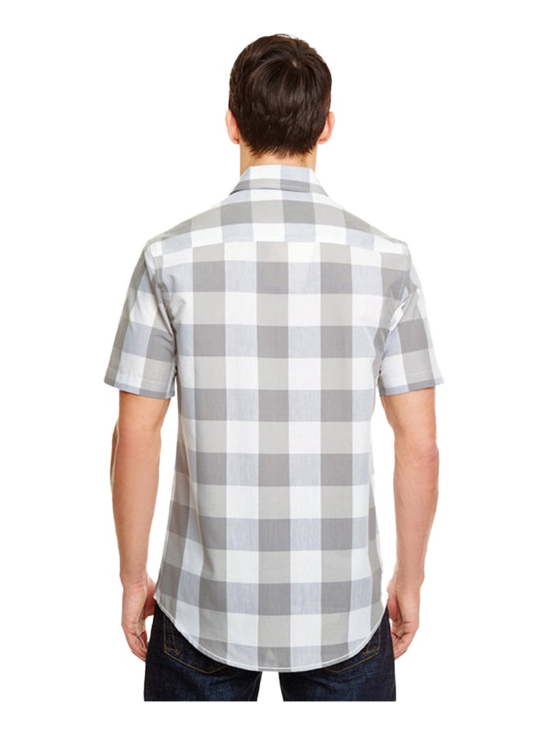 Burnside - Chemise motif/style À carreaux buffalo Gris Blanc - Kiabi