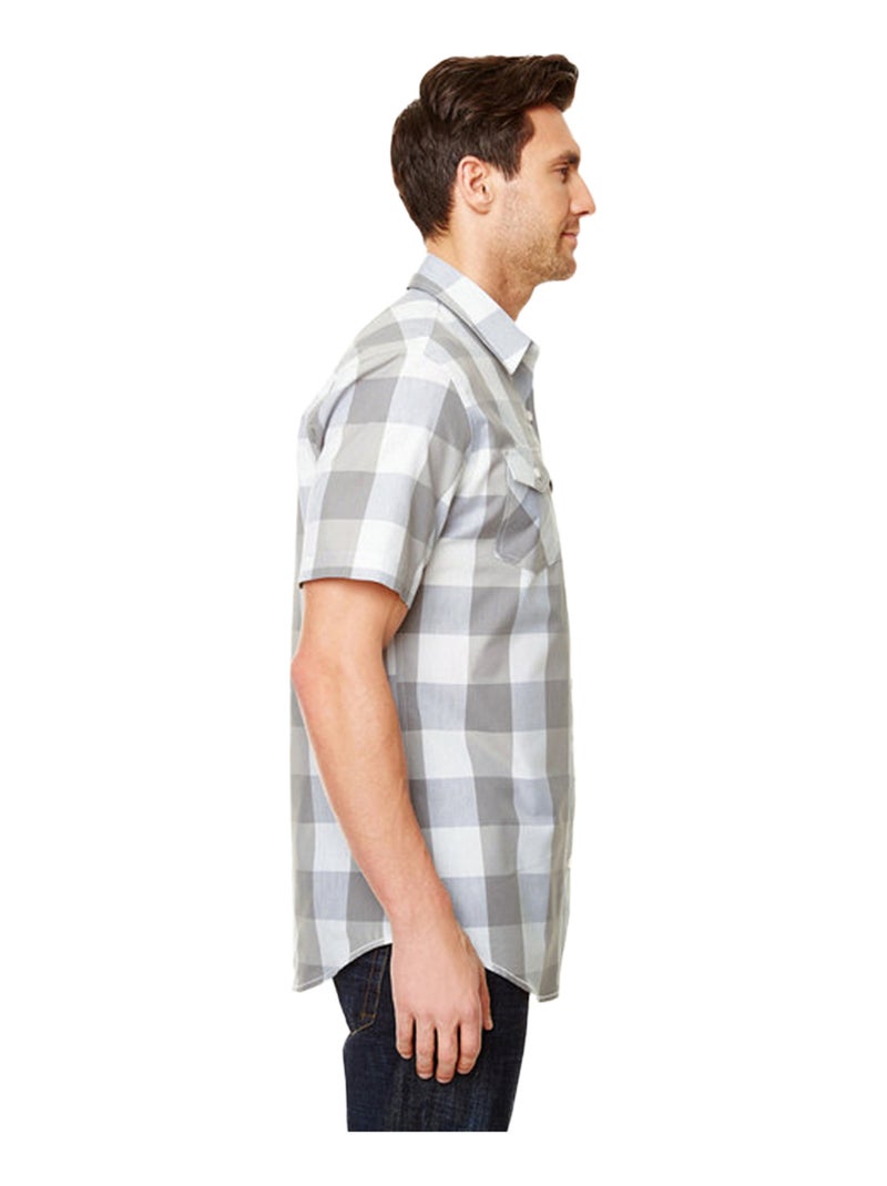 Burnside - Chemise motif/style À carreaux buffalo Gris Blanc - Kiabi