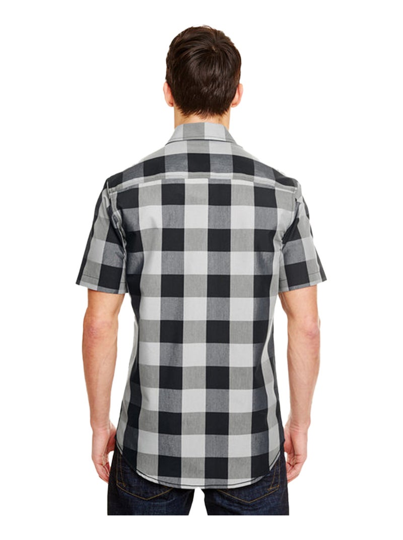 Burnside - Chemise motif/style À carreaux buffalo Noir Blanc - Kiabi