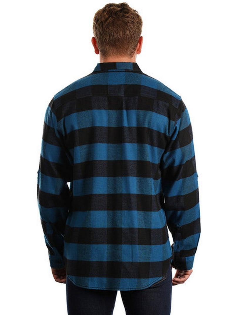 Burnside - Chemise motif/style motif écossais à carreaux Bleu Noir - Kiabi