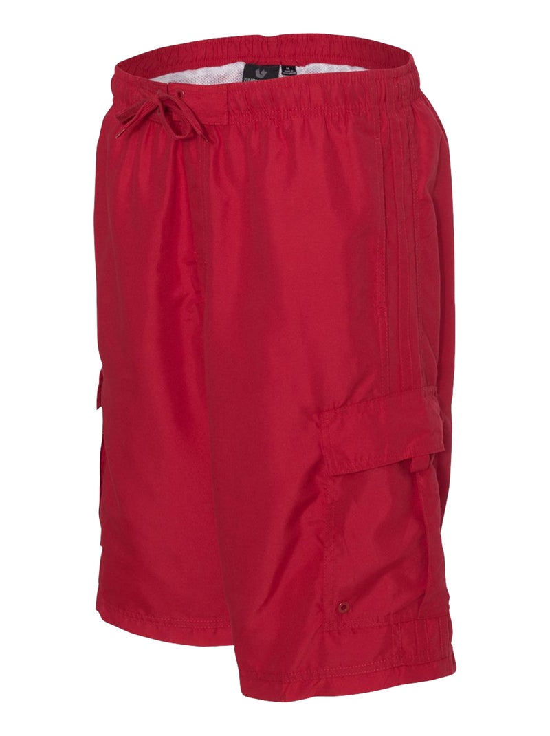 Burnside - Short de bain motif/style rayé Rouge - Kiabi