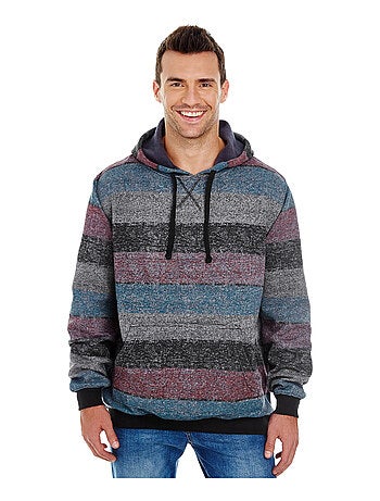Burnside - Sweat à capuche motif/style rayé