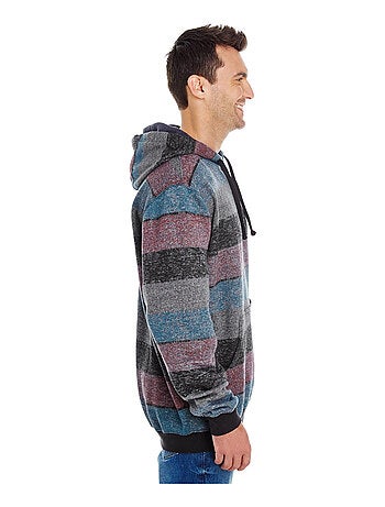 Burnside - Sweat à capuche motif/style rayé