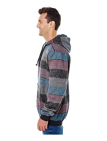 Burnside - Sweat à capuche motif/style rayé