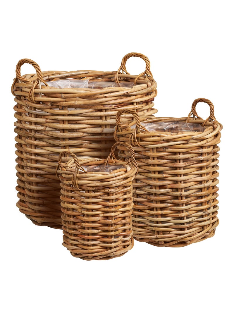 Burton Baskets - Paniers en rotin kubu, lot de 3, nature Beige - Kiabi