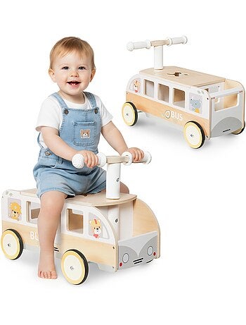 Bus porteur bois porteur enfant coffre jouets mamabrum