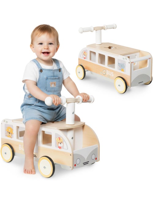 Bus porteur bois porteur enfant coffre jouets mamabrum - Kiabi Bus porteur bois porteur enfant coffre jouets mamabrum - Kiabi