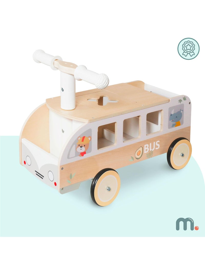 Bus porteur bois porteur enfant coffre jouets mamabrum N/A - Kiabi