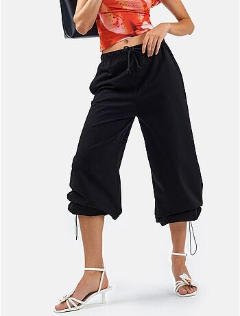 Pantalon de jogging en mélange de coton à jambe droite pour femme busem