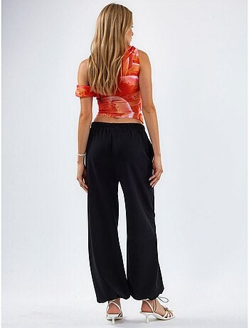 Pantalon de jogging en mélange de coton à jambe droite pour femme busem