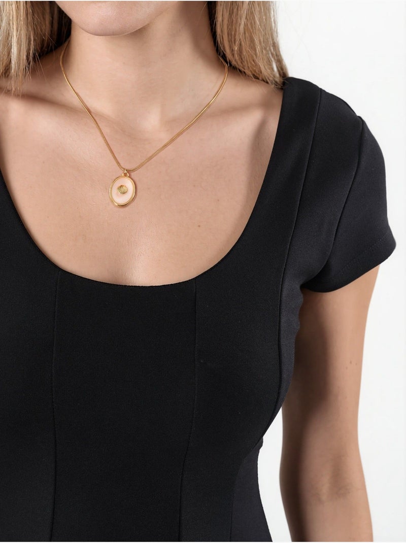 Busem robe courte patineuse à encolure en u Noir - Kiabi