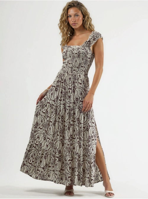 Busem robe longue à imprimé paisley et col carré - Kiabi