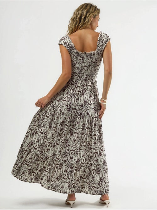 Busem robe longue à imprimé paisley et col carré - Kiabi