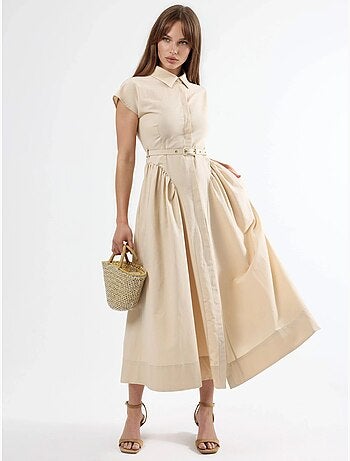 Busem robe midi à ceinture avec col chemise