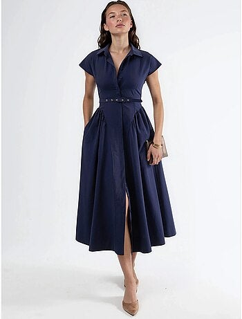 Busem robe midi à ceinture avec col chemise
