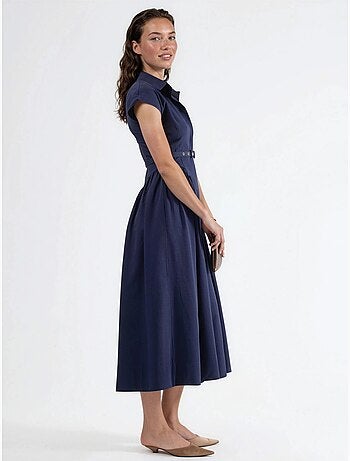 Busem robe midi à ceinture avec col chemise