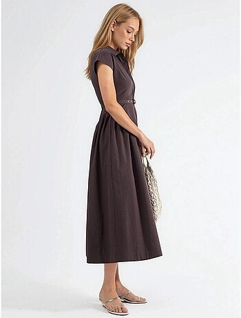 Busem robe midi à ceinture avec col chemise