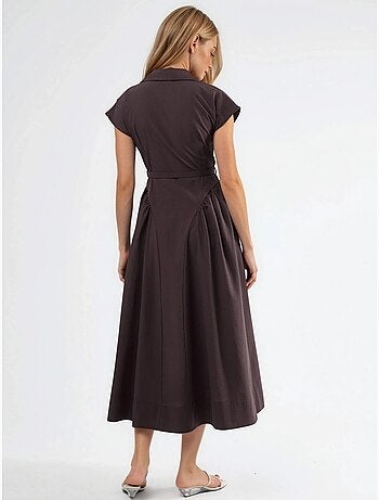 Busem robe midi à ceinture avec col chemise