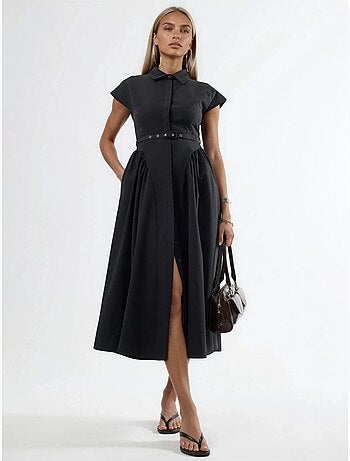 Busem robe midi à ceinture avec col chemise