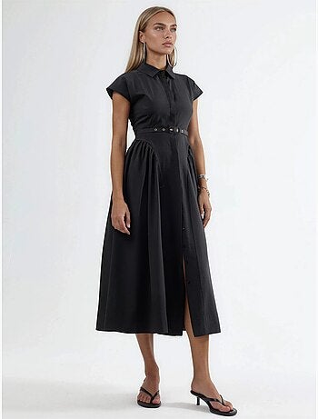 Busem robe midi à ceinture avec col chemise