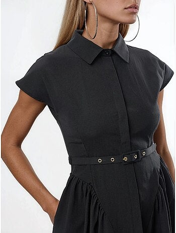Busem robe midi à ceinture avec col chemise