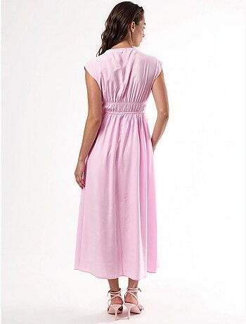 Busem robe midi à col v avec détail nœud