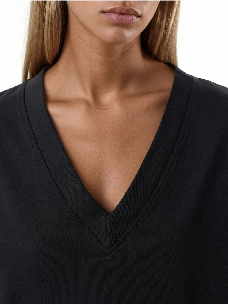 Busem robe midi coupe ample à col en v Noir - Kiabi