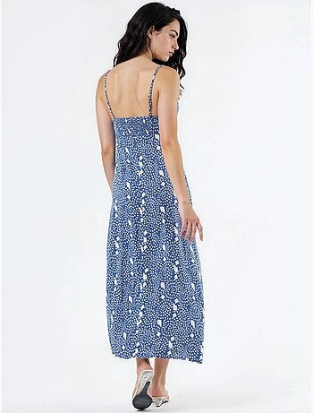 Busem robe midi nuisette fleurie à col cœur