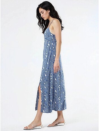 Busem robe midi nuisette fleurie à col cœur