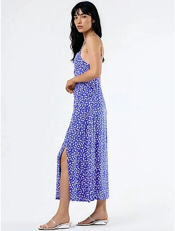Busem robe midi nuisette fleurie à col cœur