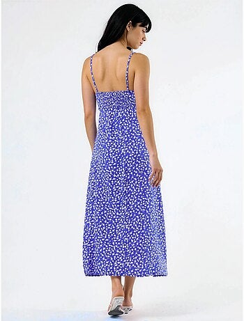 Busem robe midi nuisette fleurie à col cœur