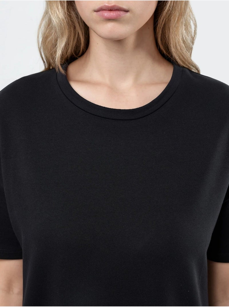 Busem robe midi t-shirt à col rond Noir - Kiabi