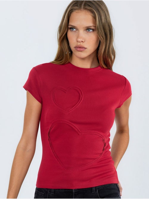 Busem t-shirt à col rond avec imprimé de cœurs brodés - Kiabi Busem t-shirt à col rond avec imprimé de cœurs brodés - Kiabi