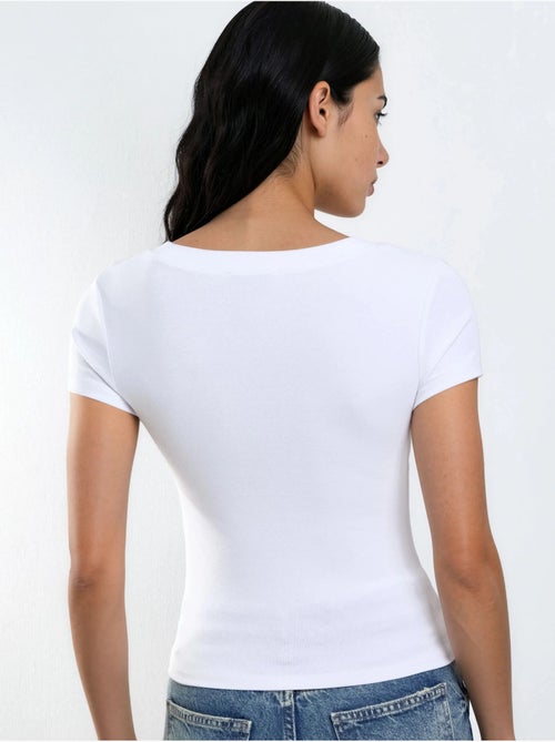 Busem t-shirt élastique à manches courtes avec col en v - Kiabi Busem t-shirt élastique à manches courtes avec col en v - Kiabi