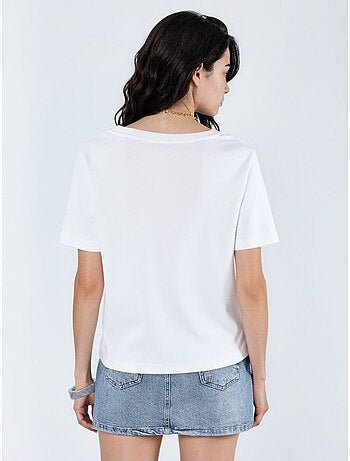 Busem t-shirt en coton à col v coupe régulière unie