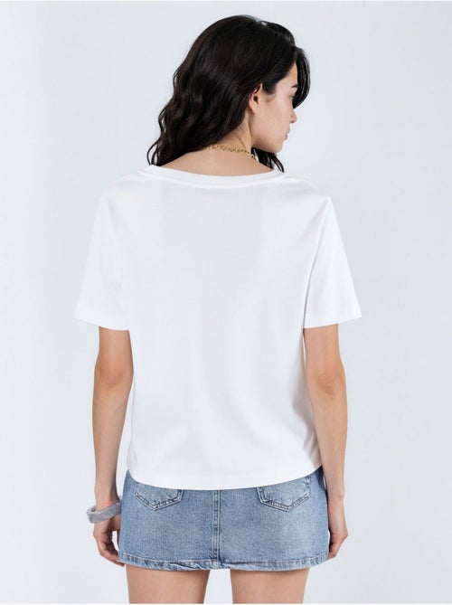 Busem t-shirt en coton à col v coupe régulière unie - Kiabi Busem t-shirt en coton à col v coupe régulière unie - Kiabi