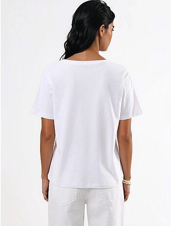 Busem t-shirt en maille unie à col en v