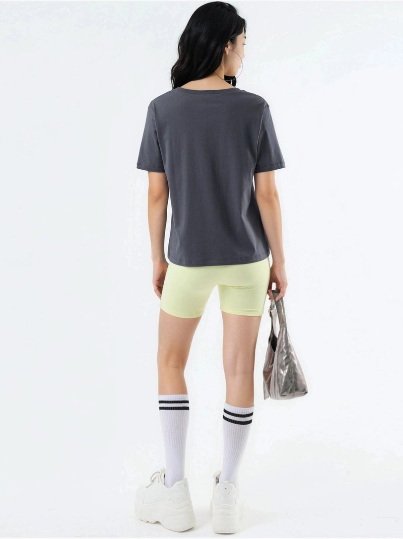 Busem t-shirt en maille unie à col en v Gris foncé - Kiabi
