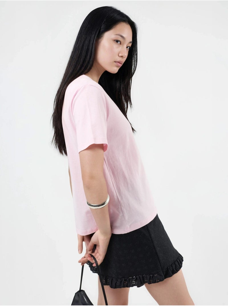 Busem t-shirt en maille unie à col en v Rose pâle - Kiabi